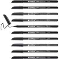 Stylo-feutre edding 0,5 - 1 mm Fin Noir 1200 10 Unités