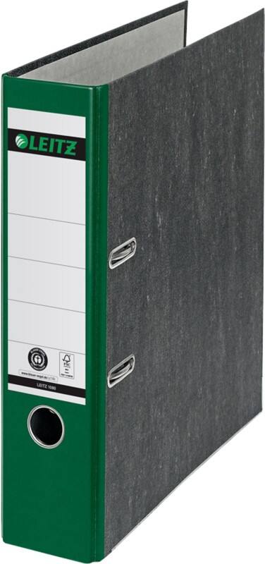 Classeur à levier Leitz Large 180° A4 82 mm Vert 2 Anneaux 1080 Carton Effet Marbre Portrait
