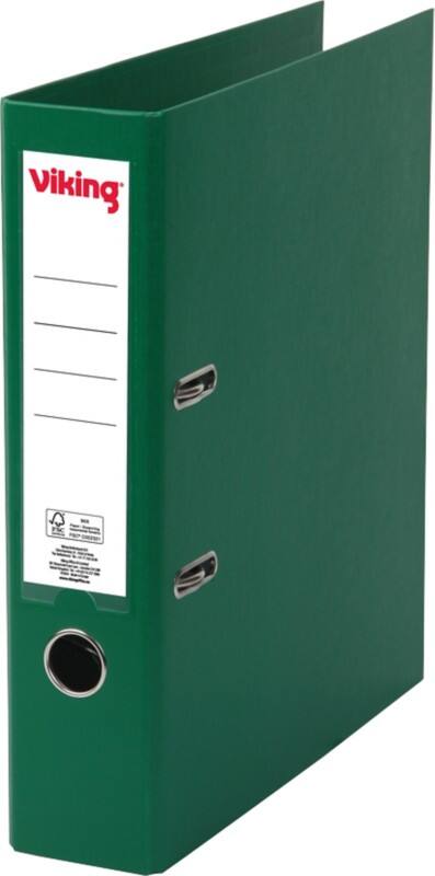 Classeur à levier Viking Large A4 75 mm Vert foncé 2 Anneaux Plastique Mat Portrait