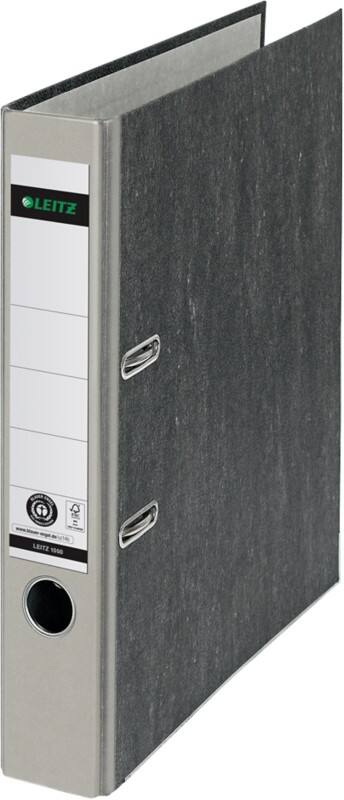 Classeur à levier Leitz Étroit 180° A4 52 mm Gris 2 Anneaux 1050 Carton Effet Marbre Portrait