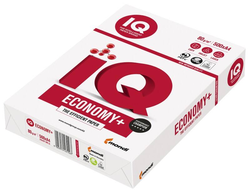 Papier imprimante Economy+ A4 IQ Blanc 80 g/m² Lisse 500 Feuilles