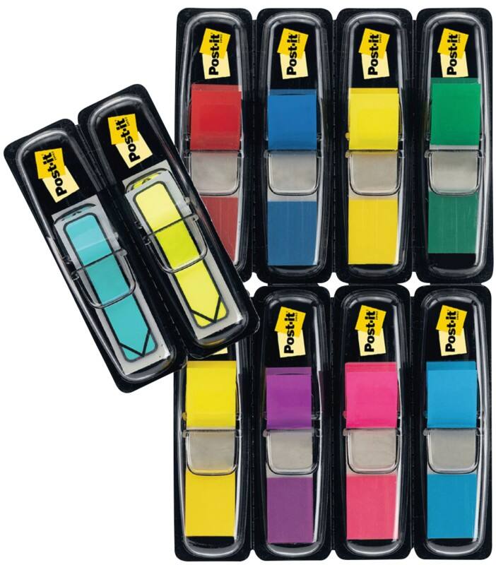 Index Post-it Assortiment 11,9 x 43,2 mm 35 bandes Paquet économique 8 + 2 gratuits