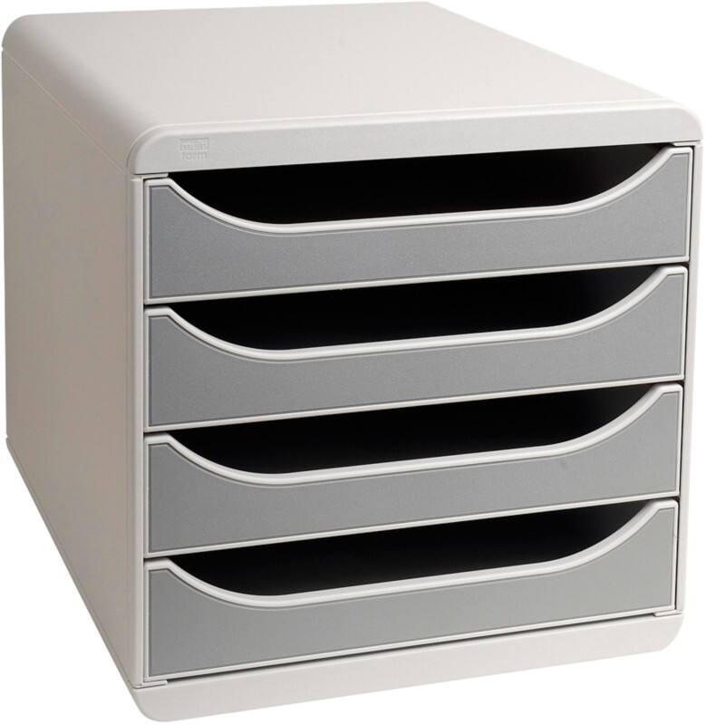 Module à tiroirs Exacompta PS (Polystyrène) Gris 4 Tiroirs 27,8 x 34,7 x 26,7 cm