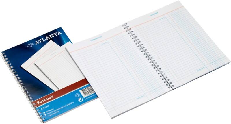 Livre de caisse Djois Atlanta Bleu, blanc Ligné et colonnes A5 14,7 x 20,7 cm