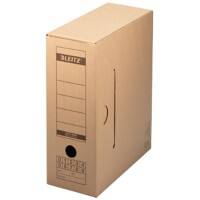 Boîtes d'archivage Leitz Premium 6086 avec couvercle 1100 feuilles A4 ou 15 dossiers suspendus brun du nature carton 12 x 27 x 32,5 cm 10 unités