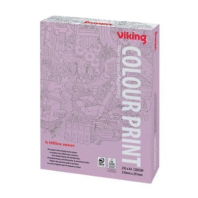 Papier imprimante Viking Colour Print A4 120 g/m² Lisse Blanc 250 Feuilles
