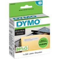 Étiquette d'adresse DYMO LW Authentique 11352 S0722520 Autocollantes Noir sur Blanc 25 x 54 mm 500 Étiquettes