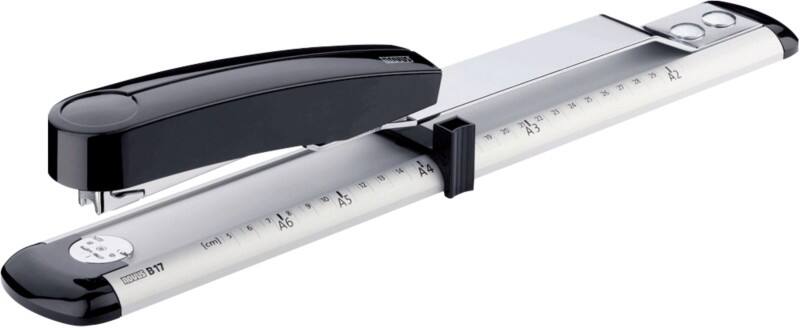 Agrafeuse long bras Novus NOVUS OFFICE B17 Pleine bande 40 Feuilles Gris clair, noir 24/6, 24/8, 26/6, 26/8 Métal