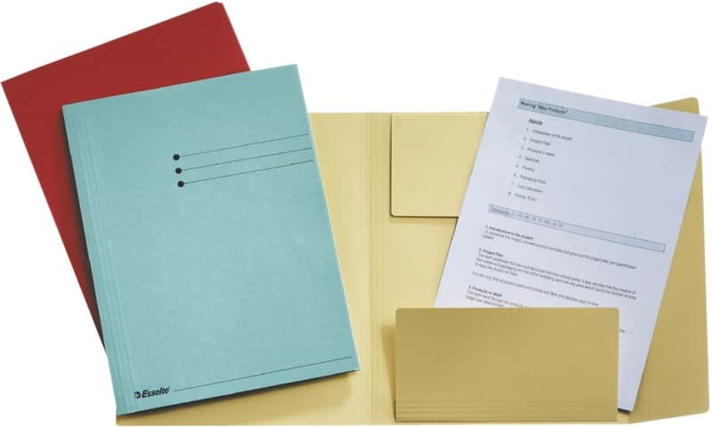 Farde à 3 rabats Esselte Manilla 1033302 A4 bleu carton recyclé 250 feuilles 24 x 31,8 x 2 cm 50 unités