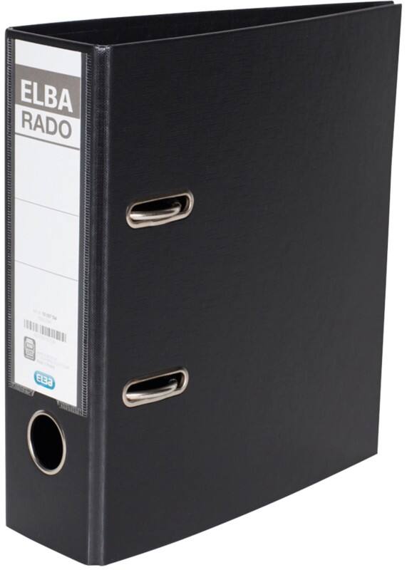 Classeur à levier ELBA Large Rado Plast A5 75 mm Noir 2 Anneaux 100022641 Plastique Portrait