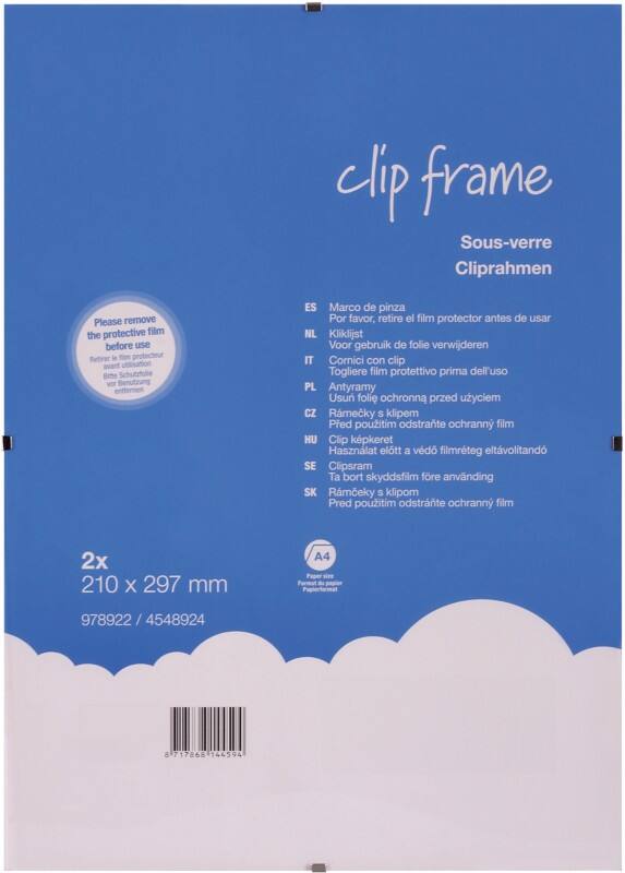 Cadre photo Viking A4 Transparent Front en plexiglas 4548924 29,7 (L) x 21 (H) cm 2 Unités