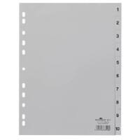 Intercalaires 1 à 10 DURABLE A4 Gris 10 intercalaires PP (Polypropylène) 11 Perforations 6511