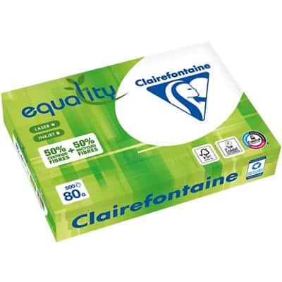 Papier Clairefontaine EQUALITY A4 Recyclé 80 g/m² Lisse Blanc 500 Feuilles
