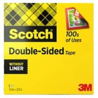 Ruban Adhésif double face Scotch Transparent sans film de protection 12 mm x 33 m