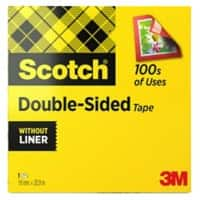 Ruban Adhésif double face Scotch Transparent sans film de protection 12 mm x 33 m