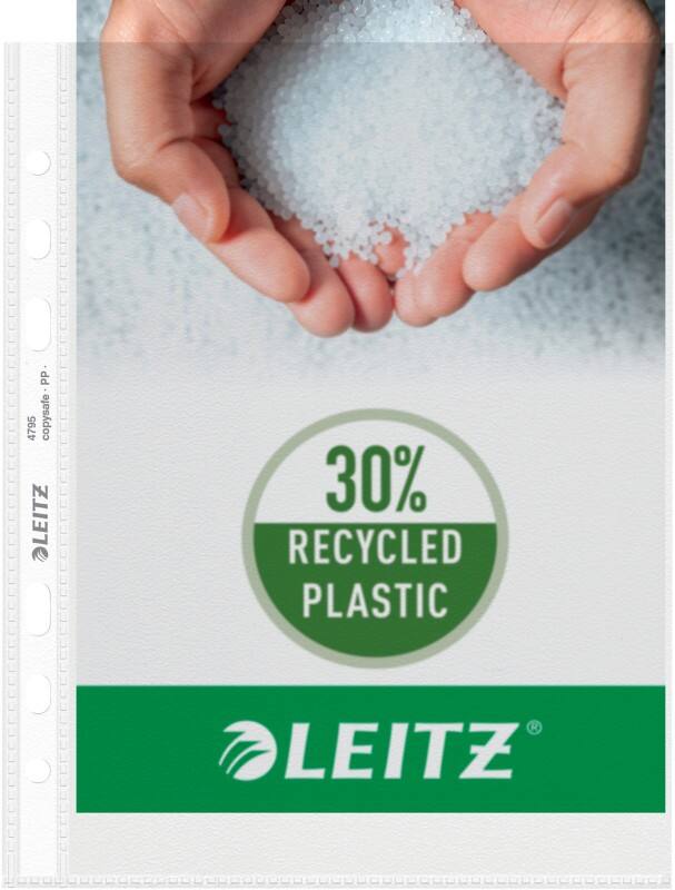 Pochettes perforées Leitz A5 Granuleux Transparent 80 microns PP (Polypropylène) Ouverture par le haut 6 perforations 4795 100 unités
