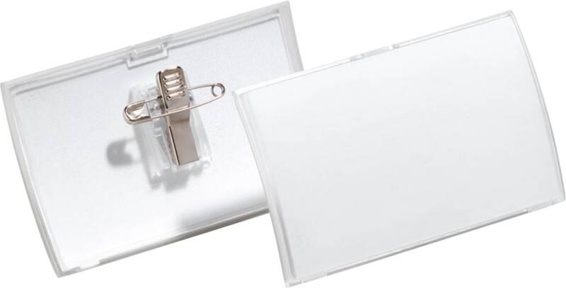 Badge nominatif DURABLE avec Pince combi Click Fold 4 x 7,5 cm 25 Unités