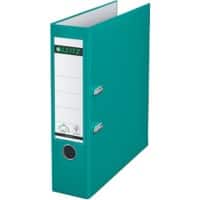 Classeur à levier Leitz Large 180° A4 82 mm Turquoise 2 Anneaux 1010 Plastique Lisse Portrait