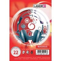 Bloc-notes à spirales LANDRÉ Office A6 Reliure supérieure Rouge Couverture en carton couché Quadrillé 40 feuilles