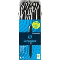 Stylo-bille Schneider K15 Rétractable Noir 0,5 mm Moyen Bille Rechargeable 50 Unités