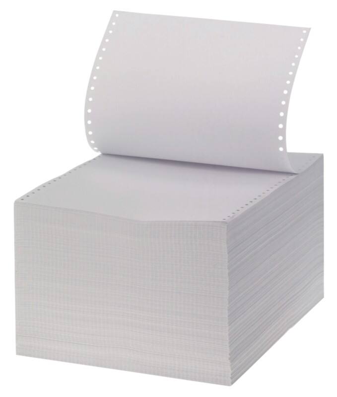 Papier listing informatique Viking A4+ Perforé 60 g/m² Blanc 2000 Feuilles