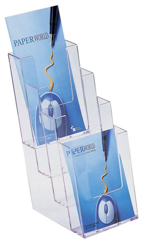 Porte-brochures helit the helpdesk DL 11,5 (L) x 15 (P) x 25,5 (H) cm Transparent  