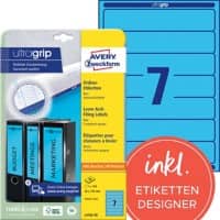 Étiquettes pour dos de classeur Avery Ultragrip L4763-20 Bleu A4 38 mm 20 Feuilles de 7 Étiquettes