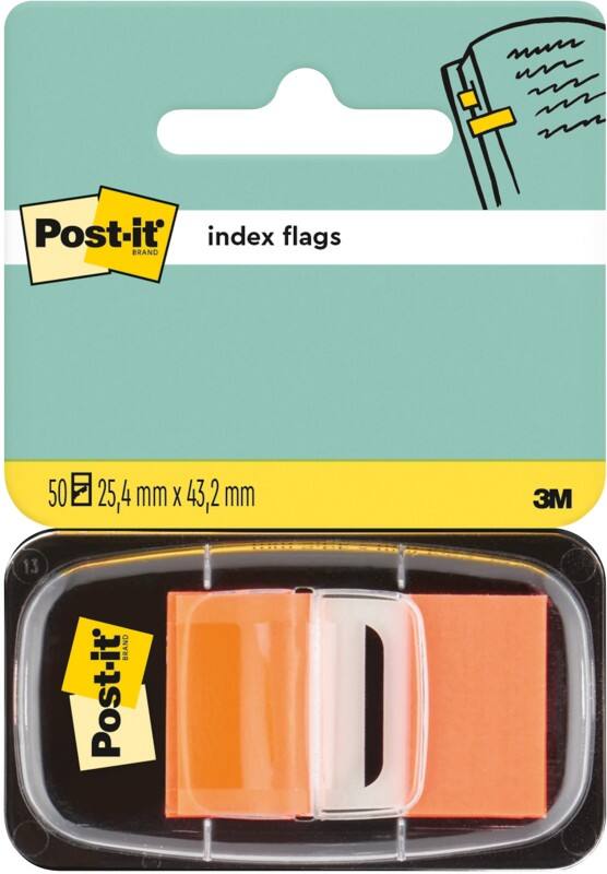 Index adhésifs Post-it Orange 25,4 x 43,2 mm 50 Bandes