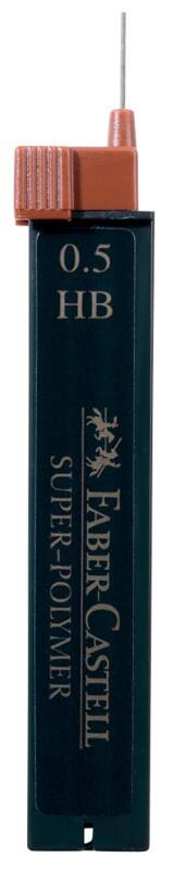 Mines pour porte-mines Faber-Castell Super-Polymer 0,5 mm HB Noir 12 Unités