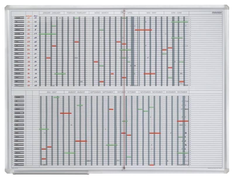 Planning personnel Franken JPC1235 Fixation murale Format spécial Argenté, blanc 120 x 90 cm