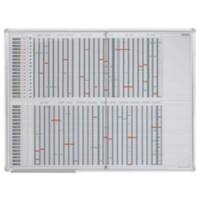 Planning personnel Franken JPC1235 Fixation murale Format spécial Argenté, blanc 120 x 90 cm