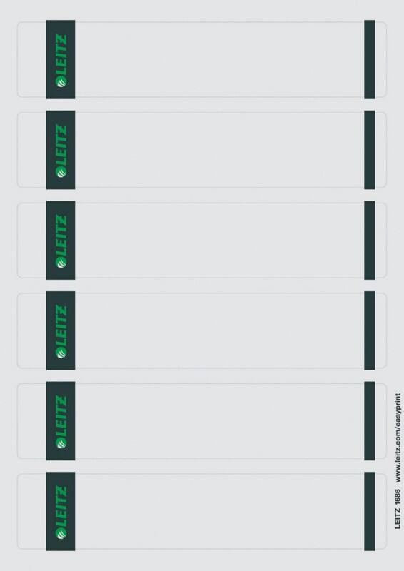 Étiquettes adhésive de dos imprimables PC Leitz 1686 pour classeurs à levier Leitz 1050 gris clair 39 x 192 mm 150 unités