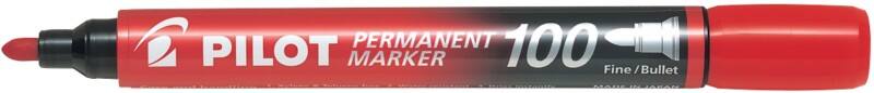Marqueur permanent Pilot Super Grip 100 Fin Ogive - 1 mm Rouge