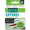 Ruban d'étiquettes DYMO D1 45809 19 mm x 7 m Noir sur Vert