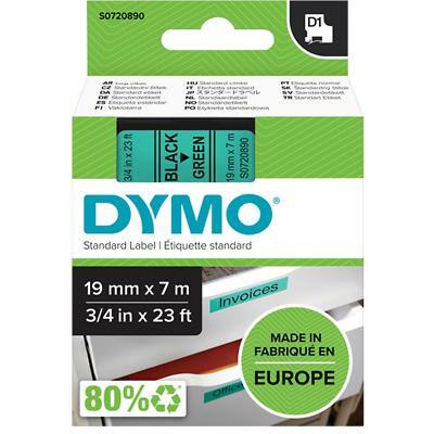Ruban d'étiquettes DYMO D1 45809 19 mm x 7 m Noir sur Vert