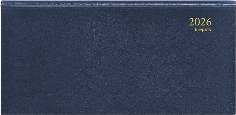Agenda de poche Brepols Breprint Lima 2026 1 Semaine sur 2 pages Allemand, Anglais, Français, Néerlandais, Espagnol, Italien Bleu 0,074,1255,06,6,0