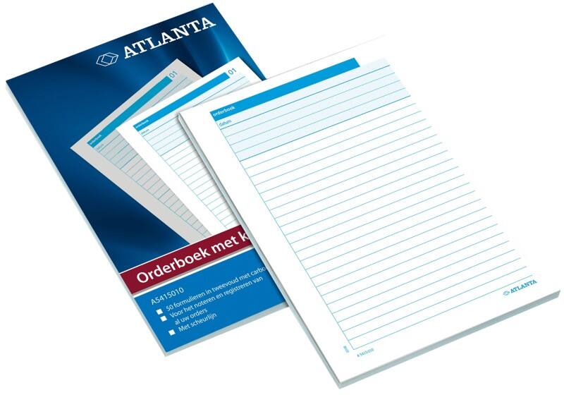 Livre de commande Djois Atlanta Spécial Ligné 50 Pages 2541901000 50 Feuilles autocopiant Djois Atlanta A5419-010 Blanc, bleu 110 x 185 mm 11 x 18,5 cm