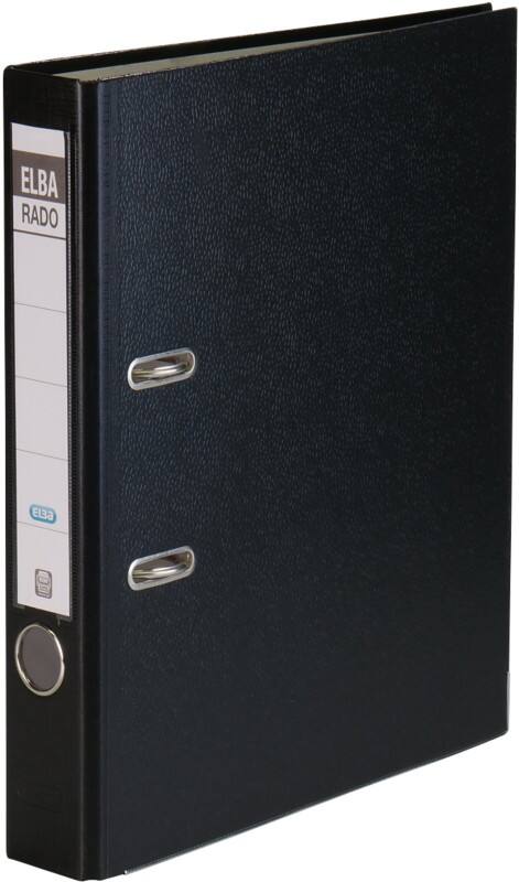 Classeur à levier ELBA Étroit Rado Brilliant A4 50 mm Noir 2 Anneaux Plastique