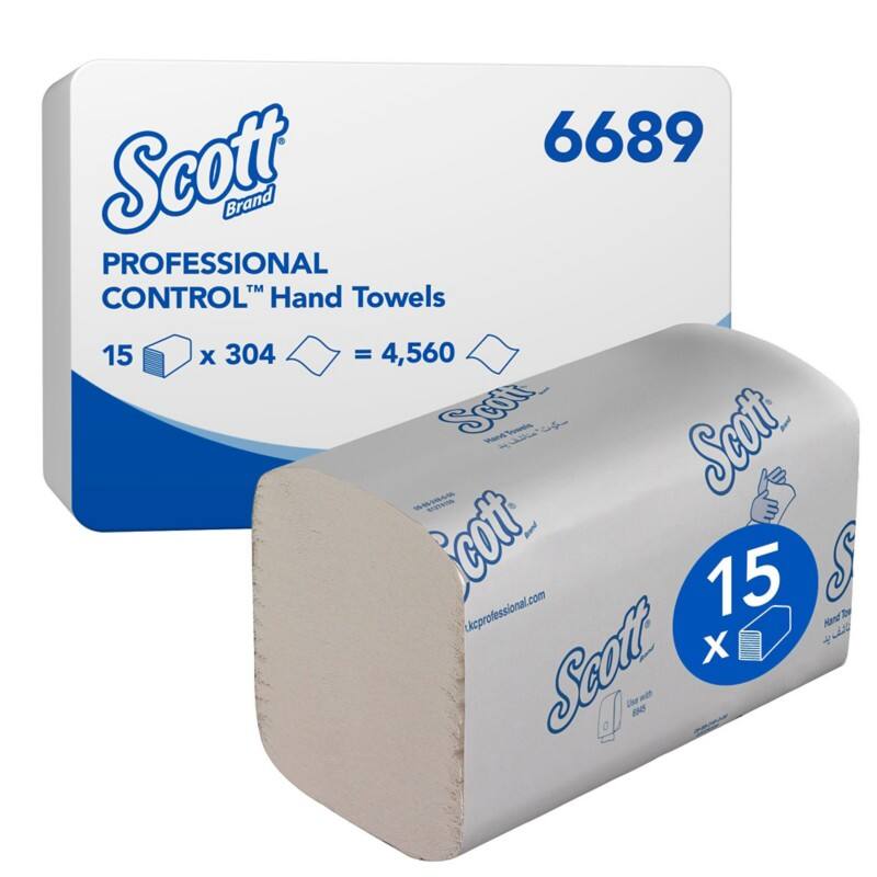 Essuie-mains Scott Control Pliage en M Blanc 1 épaisseur 6689 15 Unités de 304 Feuilles