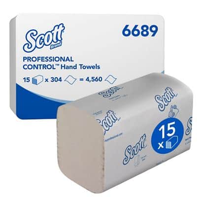 Essuie-mains Scott Control Recyclé Pliage en M Blanc 1 épaisseur 6689 15 Unités de 274 Feuilles