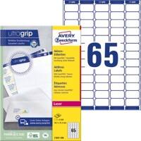 Étiquettes universelles AVERY Zweckform Ultragrip L7651-100 Adhésif A4 Blanc 38.1 x 21.2 mm 100 Feuilles de 65 Étiquettes