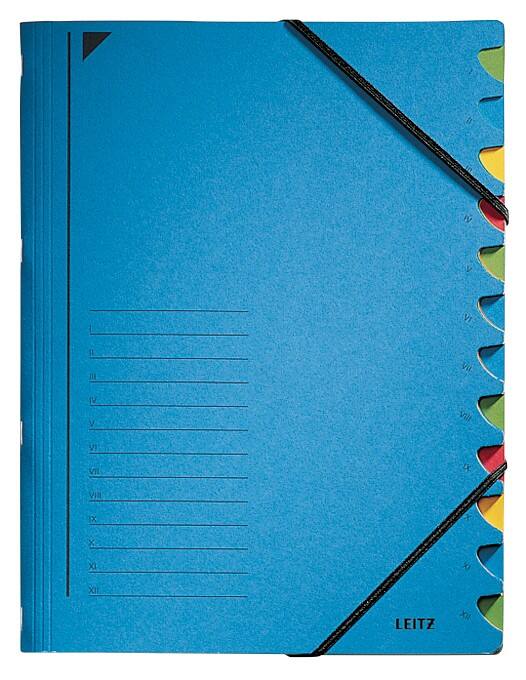 Trieur Leitz 3907 carte A4 Bleu 12 intercalaires