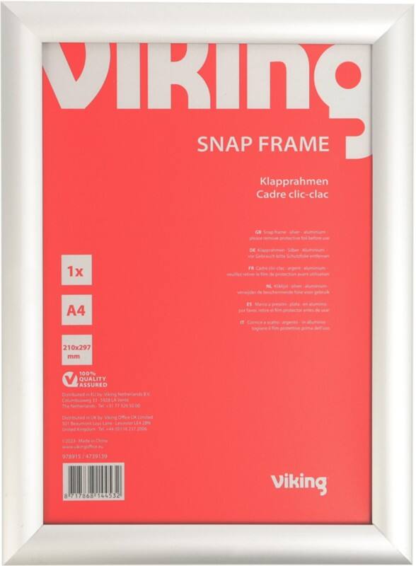 Cadre d'affichage Viking A4 En suspension Argenté Aluminium 4739139 21 (L) x 29,7 (H) cm