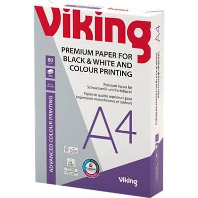 Papier imprimante Viking Colour Print A4 80 g/m² Lisse Blanc 500 Feuilles