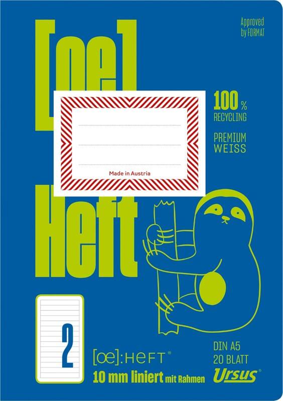 Cahier d'exercice Ursus Green OE A5 Ligné Blanc 2-A5/20 20 feuilles