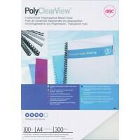 Couvertures de reliure PolyClearView GBC A4 PVC 300 microns Translucide 100 Unités