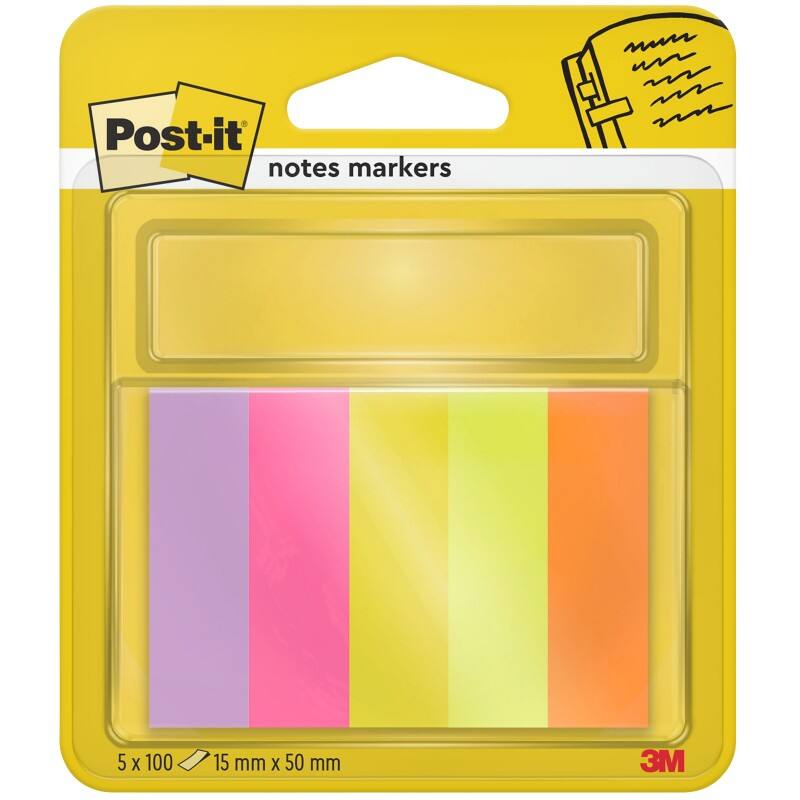 Index Post-it Assortiment 15 x 50 mm 100 x 5 unités