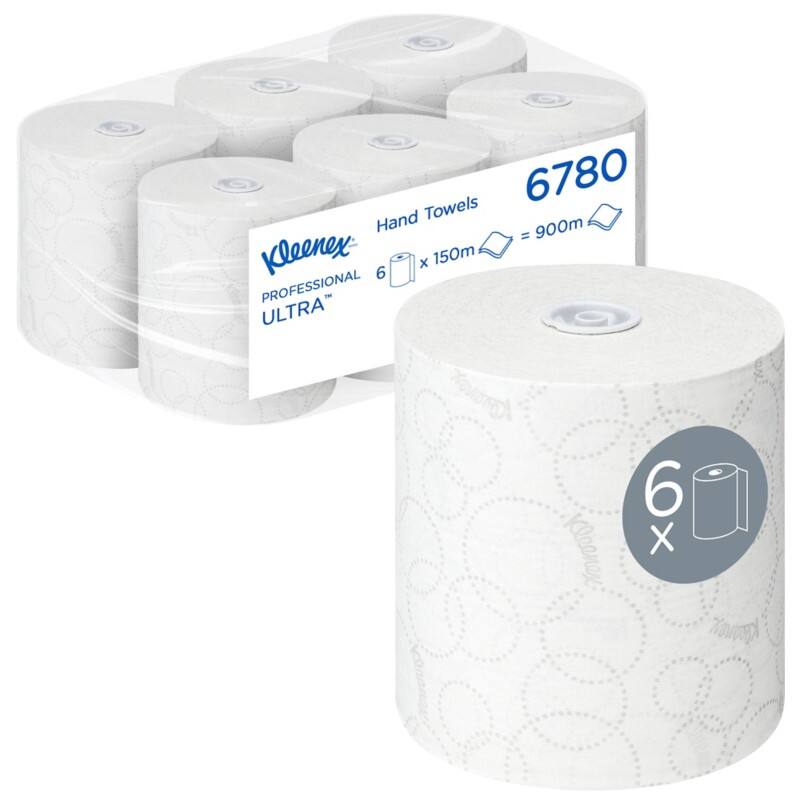 Essuie-mains Kleenex Ultra Rouleau Blanc 2 épaisseurs 6780 6 Rouleaux