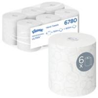 Essuie-mains Kleenex Ultra Rouleau Blanc 2 épaisseurs 6780 6 Rouleaux