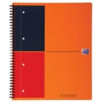 Cahier à spirales OXFORD International Fil A4+ Ligné Polypropylène Orange Perforé 160 Pages 5 Unités de 80 Feuilles